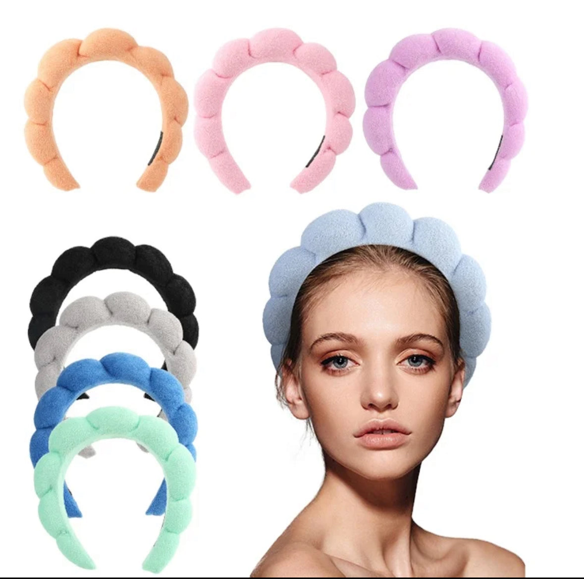 Custom Hair Wide Puffy Hair band New Padded Sponge Spa Headband Makeup Hair Accessories