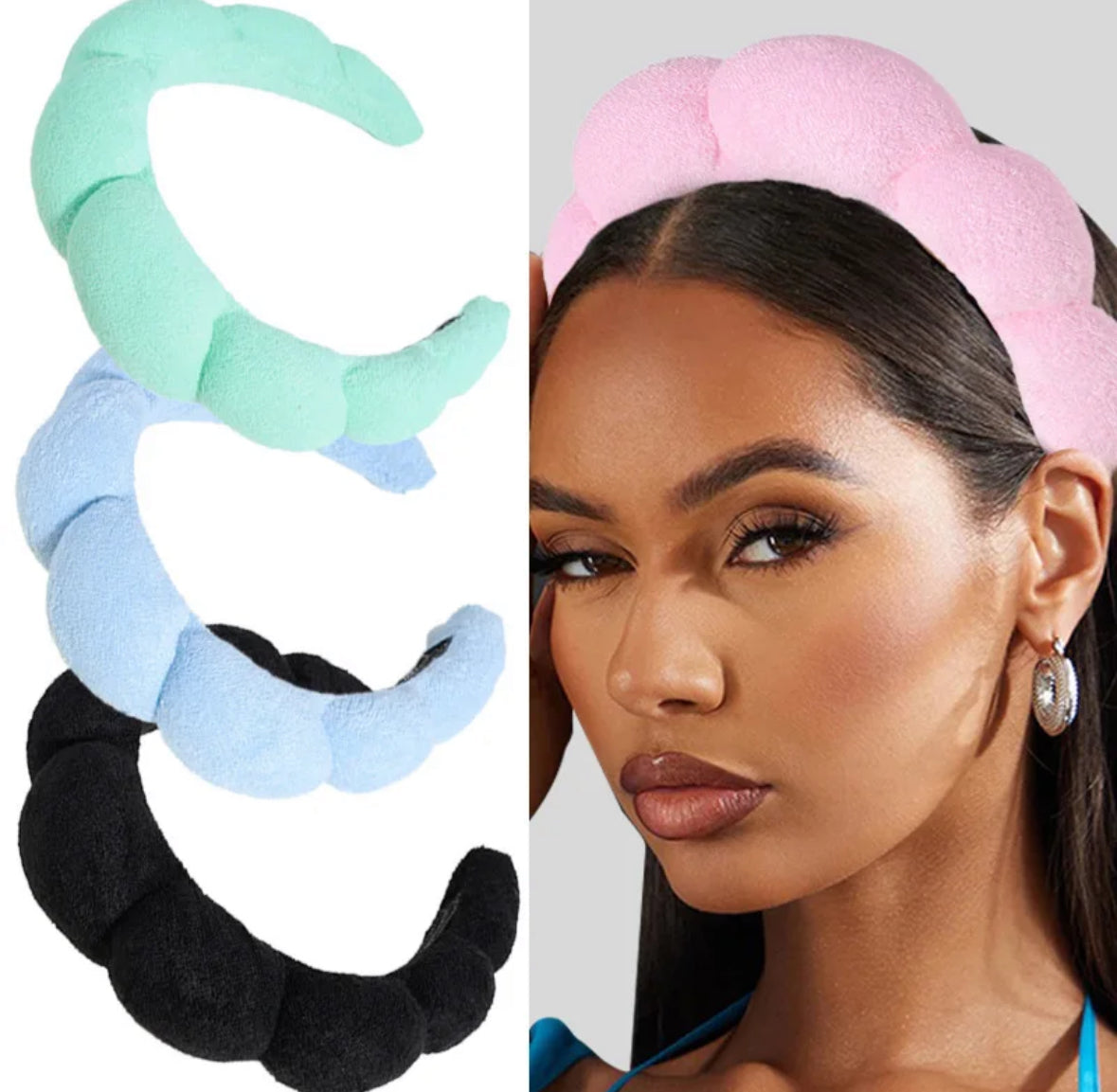 Custom Hair Wide Puffy Hair band New Padded Sponge Spa Headband Makeup Hair Accessories