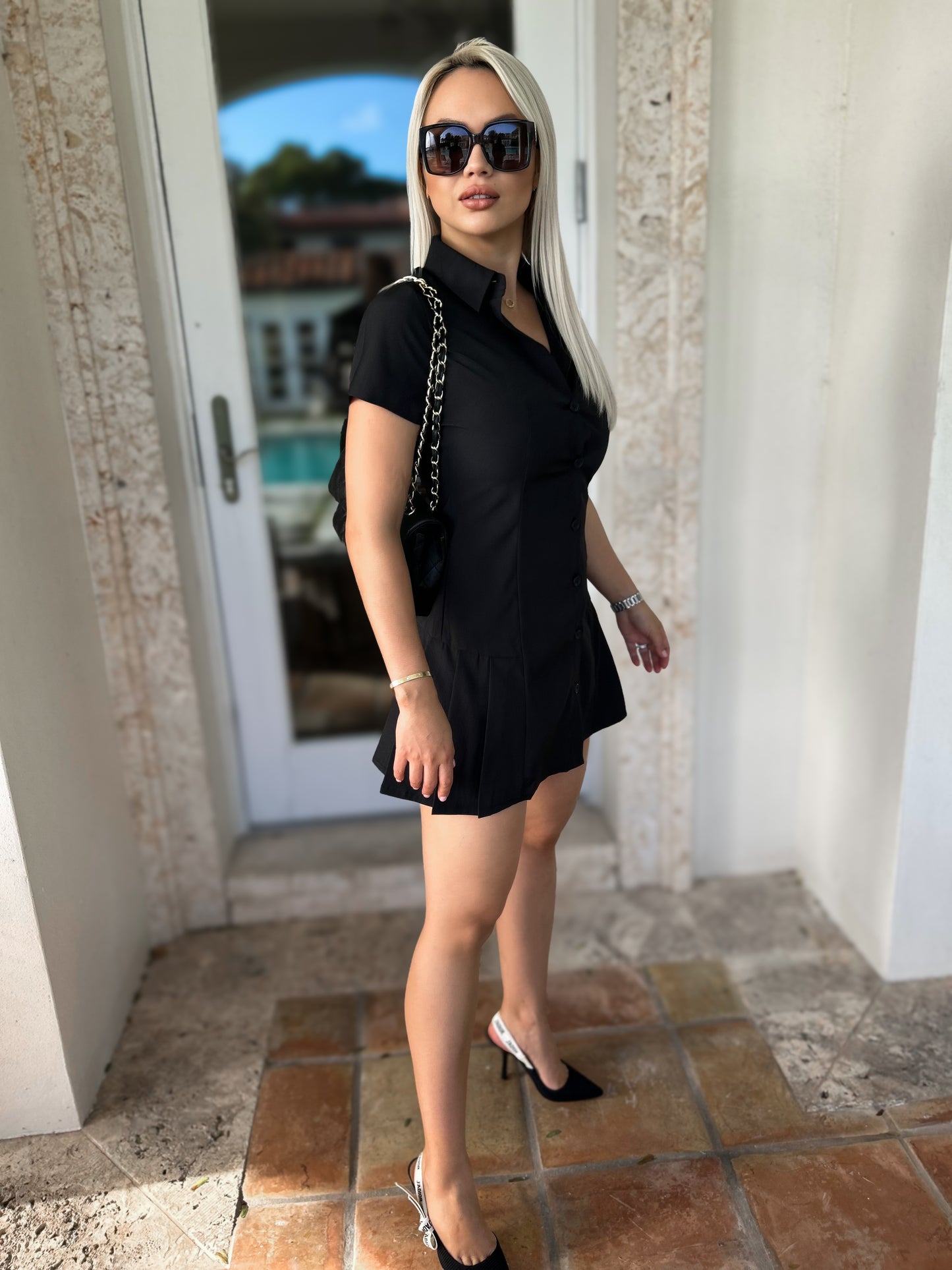 Mini dress fashion shirt style French niche for women European and American style