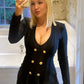 Sexy black dress with wide sleeves