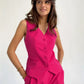 Elegant V-neck vest, sleeveless fashion set, wholesale, casual long pants with buttons, high waist suit