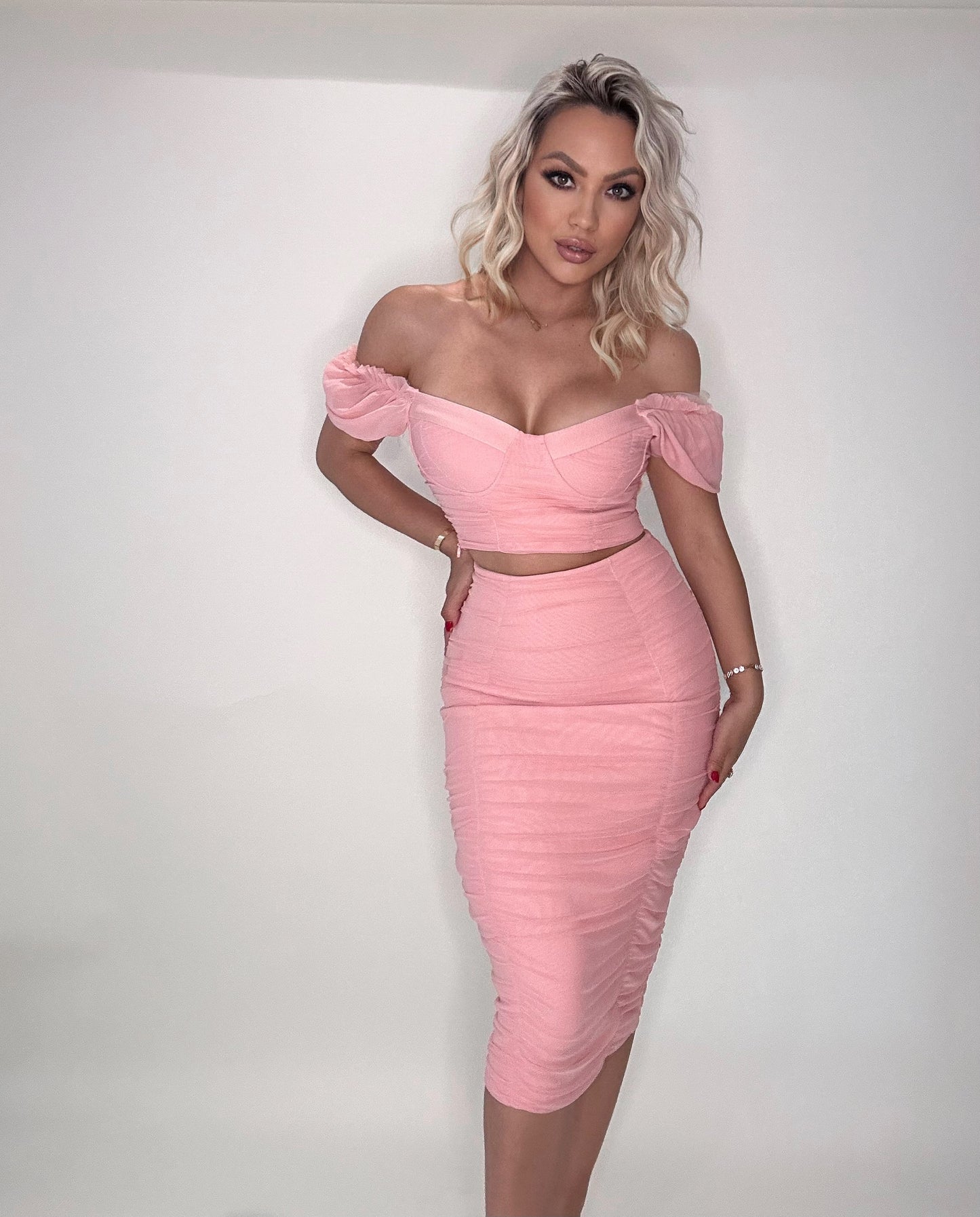 Pink two-piece dress