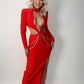 Kimshein Fashion New Elegant Party Dress Long Sleeve Long Sexy Gala Dresses Dress