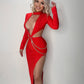 Kimshein Fashion New Elegant Party Dress Long Sleeve Long Sexy Gala Dresses Dress