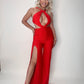 Collection Spring Summer Sexy bandage women jumpsuit with Halter sleeveless leg  Wide Split one-piece dress