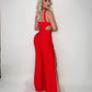 Collection Spring Summer Sexy bandage women jumpsuit with Halter sleeveless leg  Wide Split one-piece dress