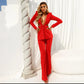 Midriff Training Clothing V Sexy Collar Long Suit Hollow Coat Wide Leg Pants Two-piece Set Women