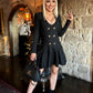 Sexy black dress with wide sleeves