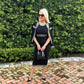 Autumn/Winter dress and two-piece sweater with V-neck jacket + knitted vest office dress lady knitted sets women