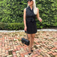 Summer New Fashion Socialite Style Polo Irregular Neck Pleated Top Casual Dress Suit