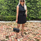 Summer New Fashion Socialite Style Polo Irregular Neck Pleated Top Casual Dress Suit