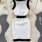 Women's dress wrapped in the hip knitted with small French fragrance tight