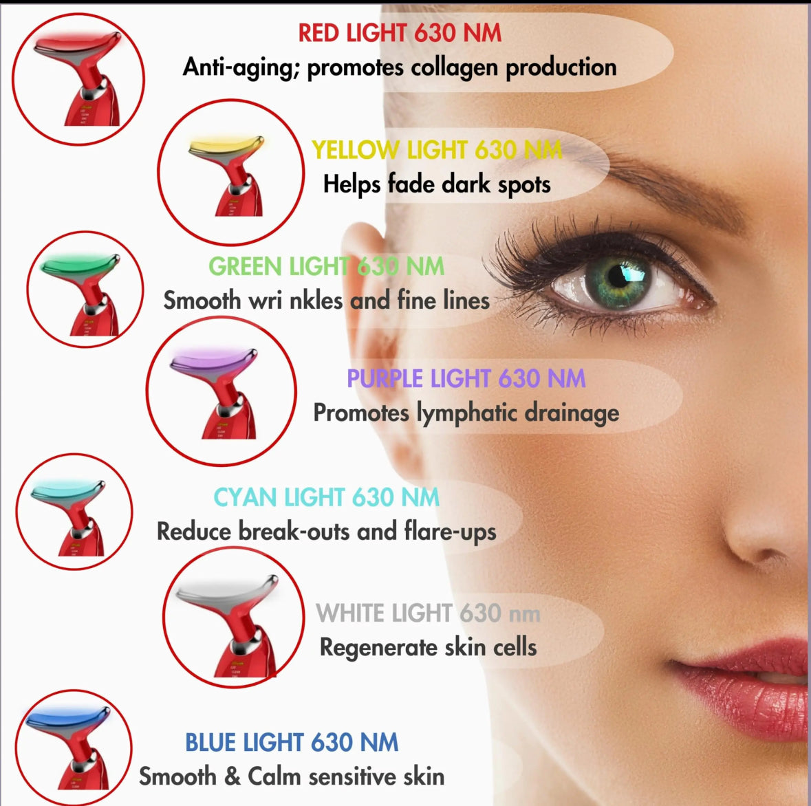 7 in 1 Face Lift Device Portable Face Massager Face and Neck Beauty Device Multifunctional Skin Care Tools for Home use